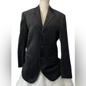 Material London Mens Small Classic charcoal Sport Coat with Notched Lapel